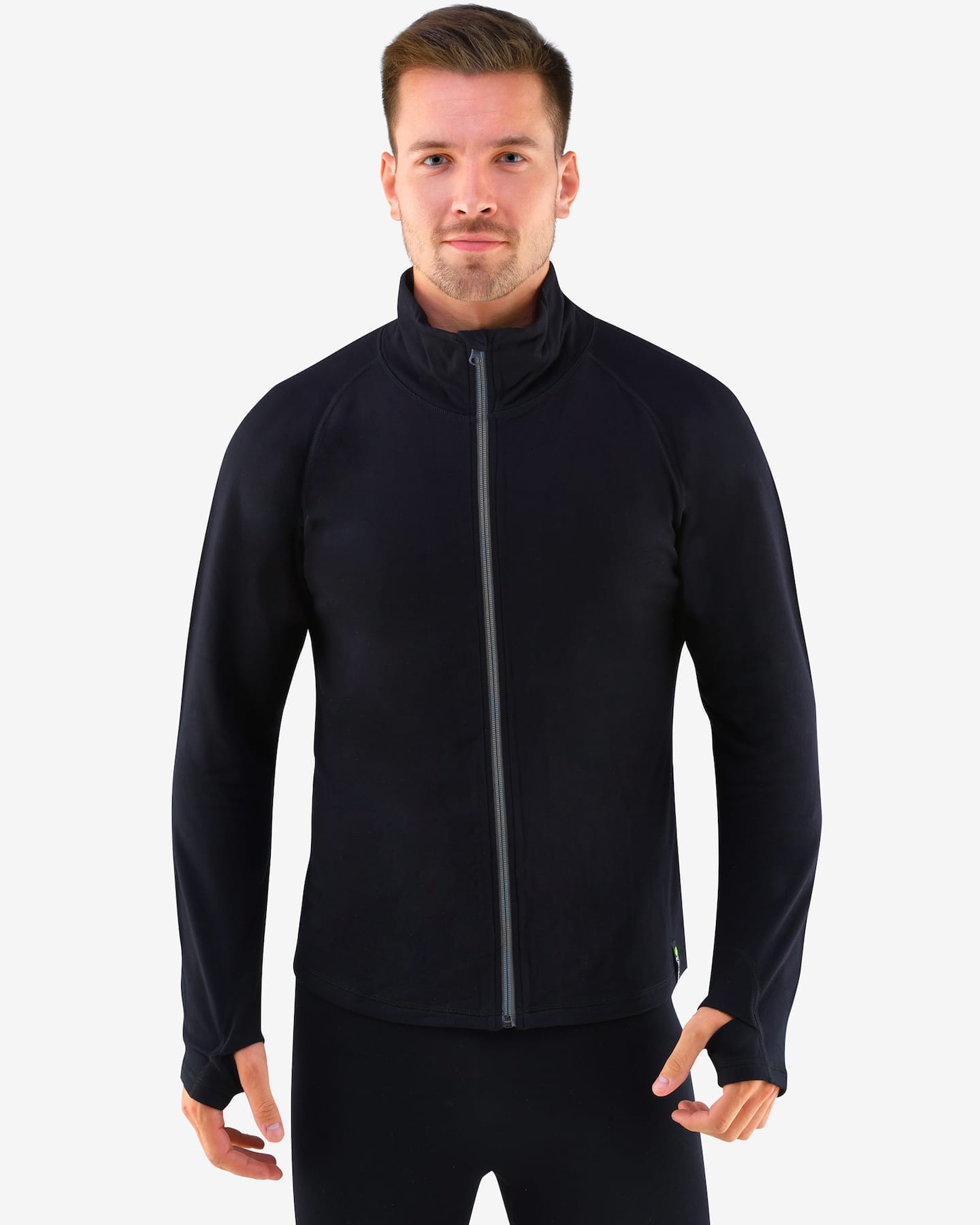 Bambusová mikina s vyšším límcem a zipem SPORT